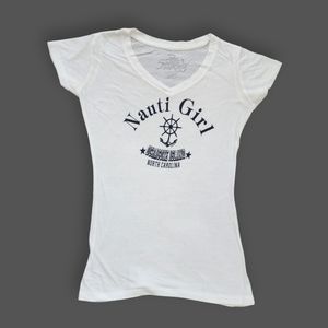 White Nauti Girl Ocracoke Island Tee, Women's S